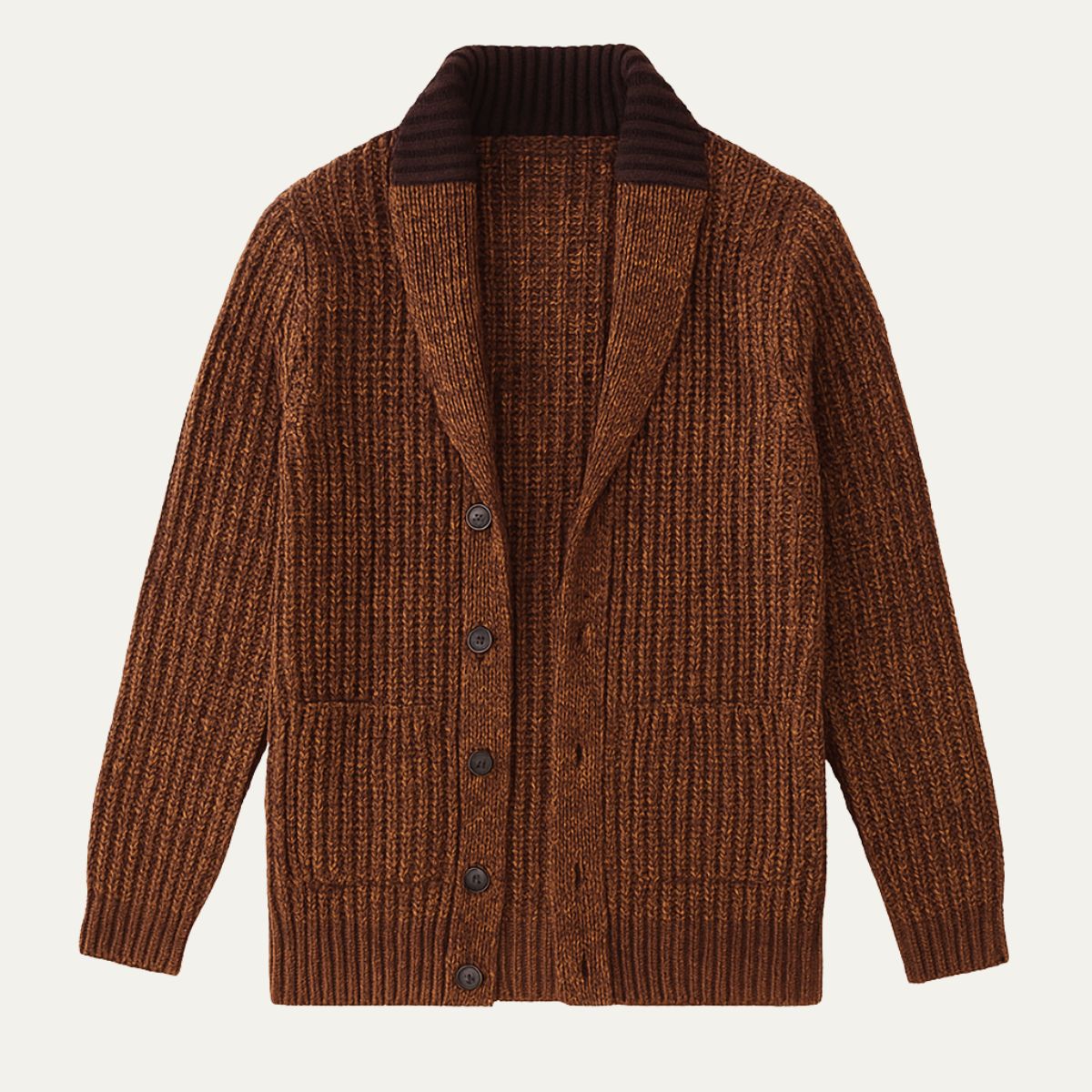 Men's Thick Crew Neck Knitted Sweater Cardigan