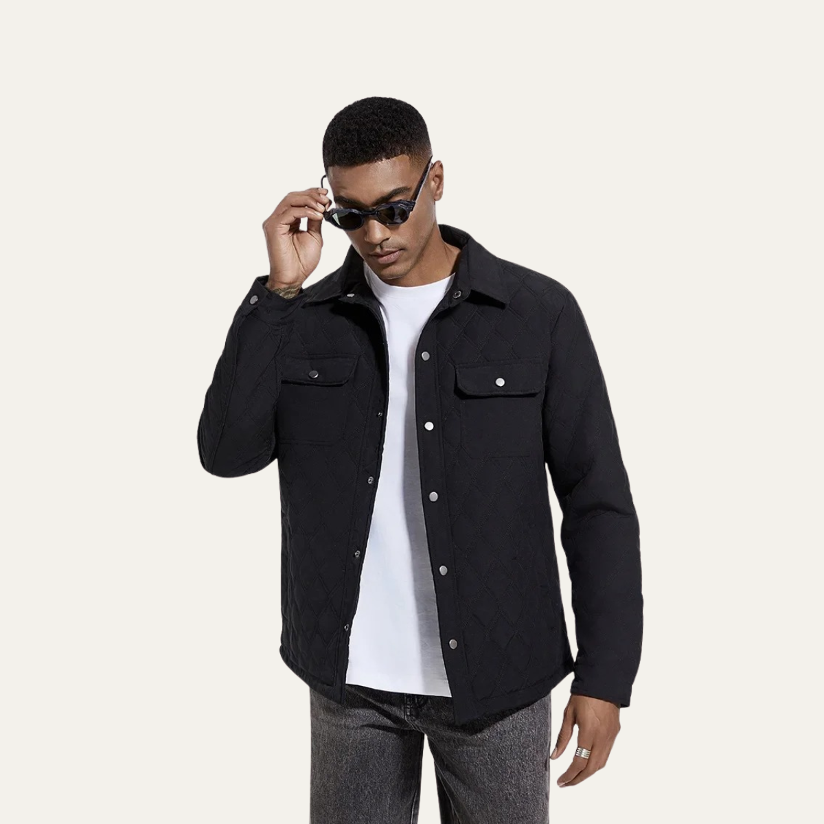 Warm Quilted Button Down Jacket