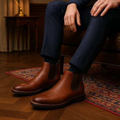 Luxury Leather Ankle Boots for Men