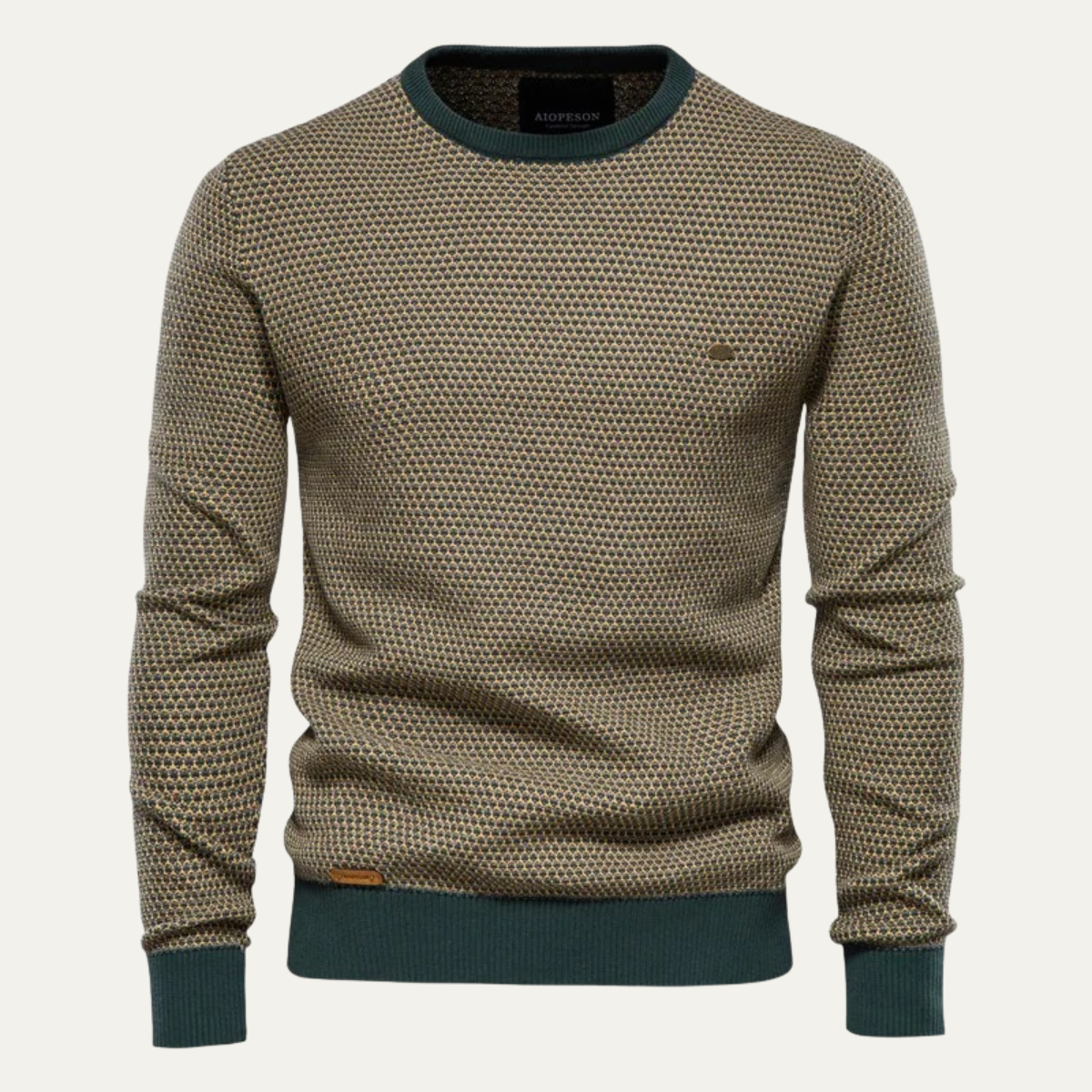 Classic Dual Color Knit Crew Sweater - OutfitLondon