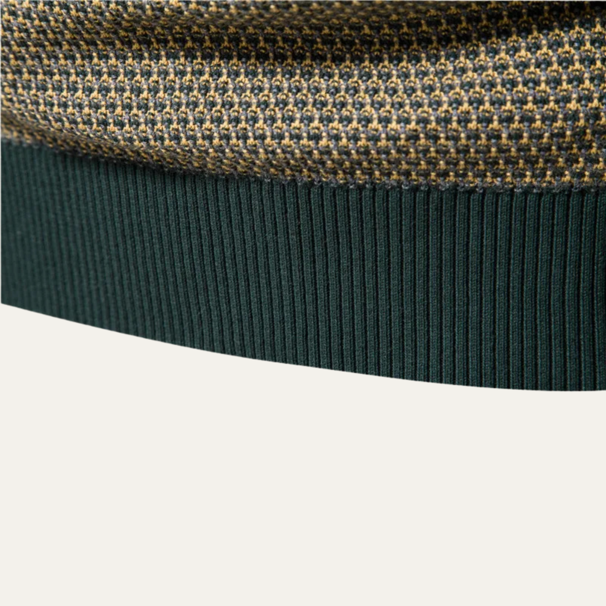 Classic Dual Color Knit Crew Sweater