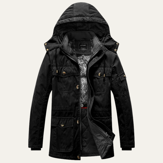 Warm Mens Parka with Faux Fur Inside - OutfitLondon