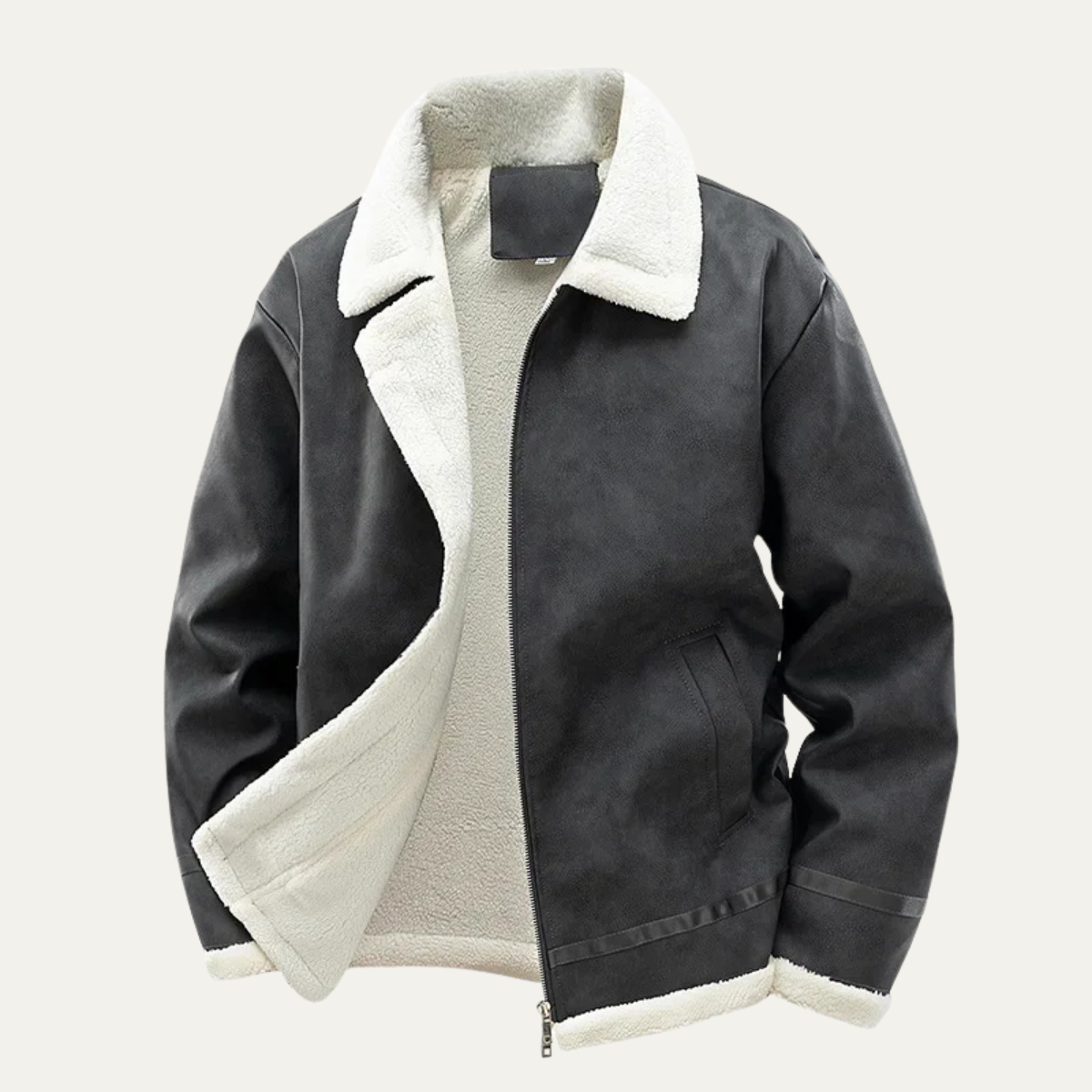 Warm Leather Aviator Jacket - OutfitLondon