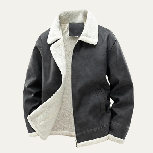 Warm Leather Aviator Jacket - OutfitLondon