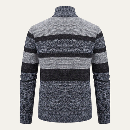 Classic Zip-Up Stripe Sweater