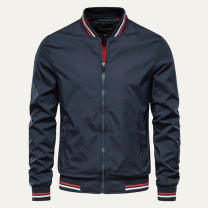 Men's Retro Stripe Bomber Coat