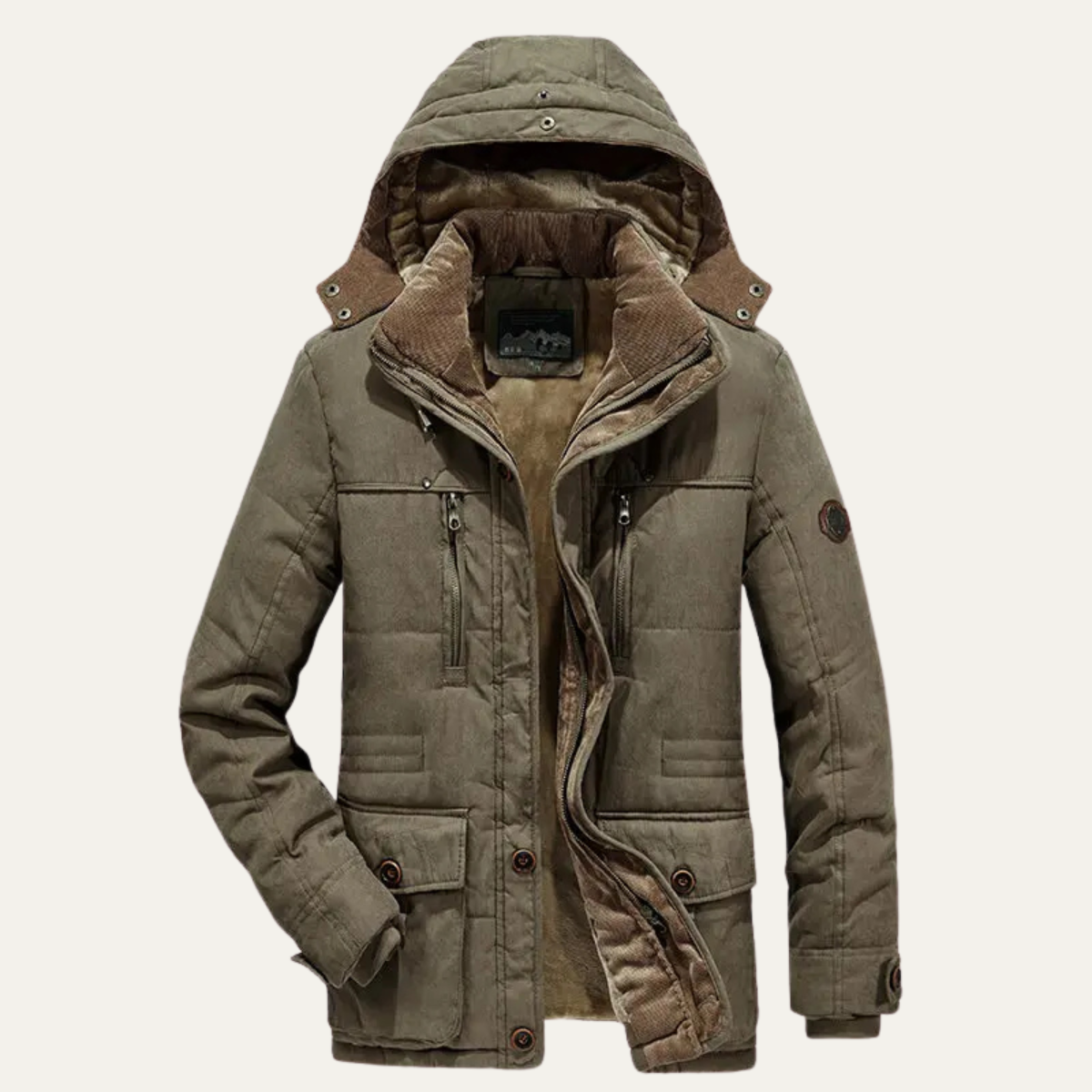 Warm Waterproof Men's Jacket with Removable Hood