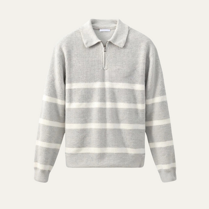 Classic Fit Stripe Crew Neck Sweater - OutfitLondon