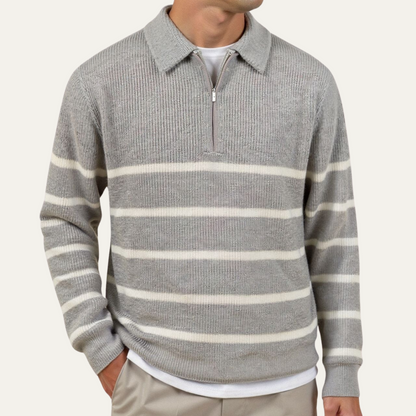 Classic Fit Stripe Crew Neck Sweater