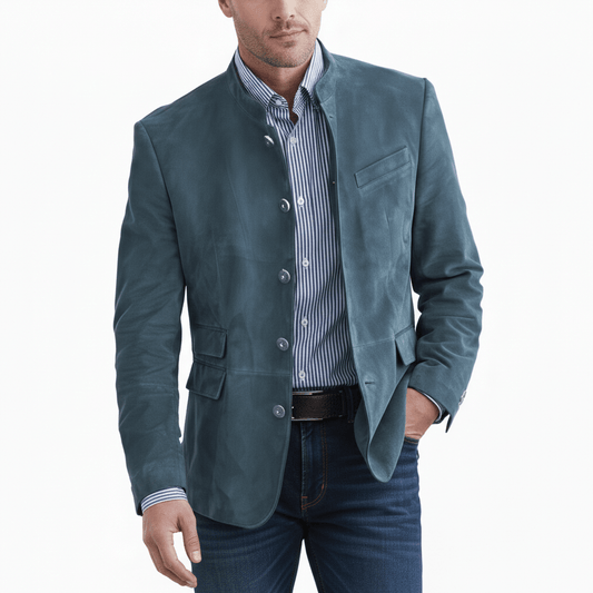 Slim Fit Blazer with Classic Two Button Front - OutfitLondon