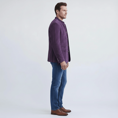 Slim Fit Blazer with Classic Two Button Front