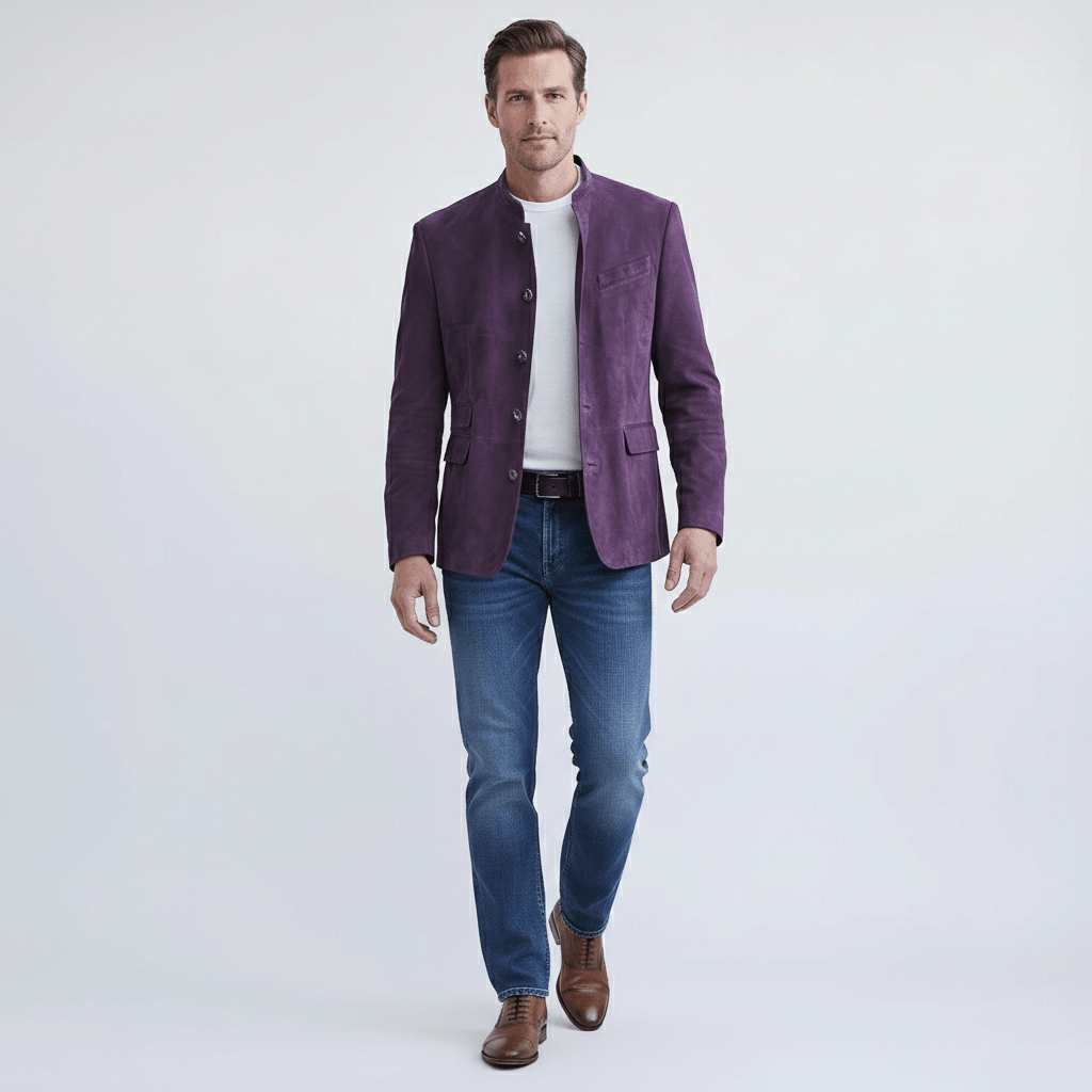 Slim Fit Blazer with Classic Two Button Front
