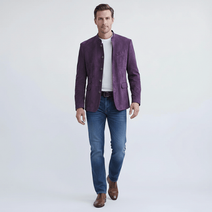 Slim Fit Blazer with Classic Two Button Front