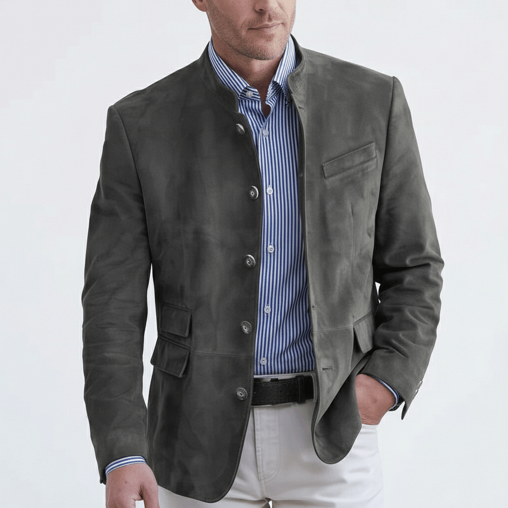Slim Fit Blazer with Classic Two Button Front