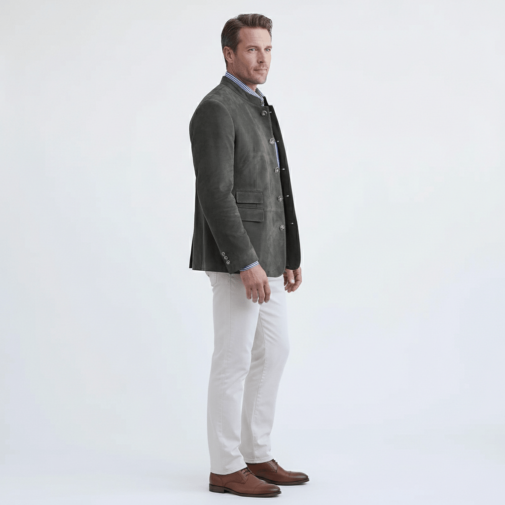 Slim Fit Blazer with Classic Two Button Front
