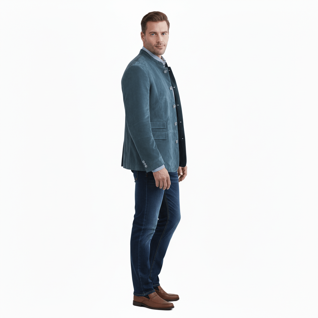 Slim Fit Blazer with Classic Two Button Front