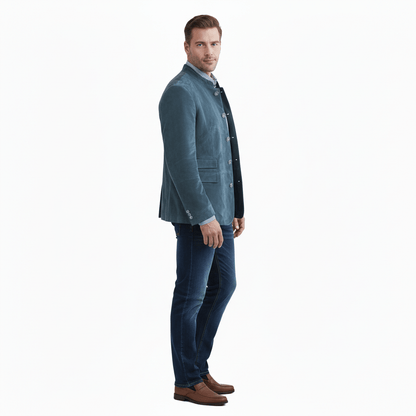 Slim Fit Blazer with Classic Two Button Front