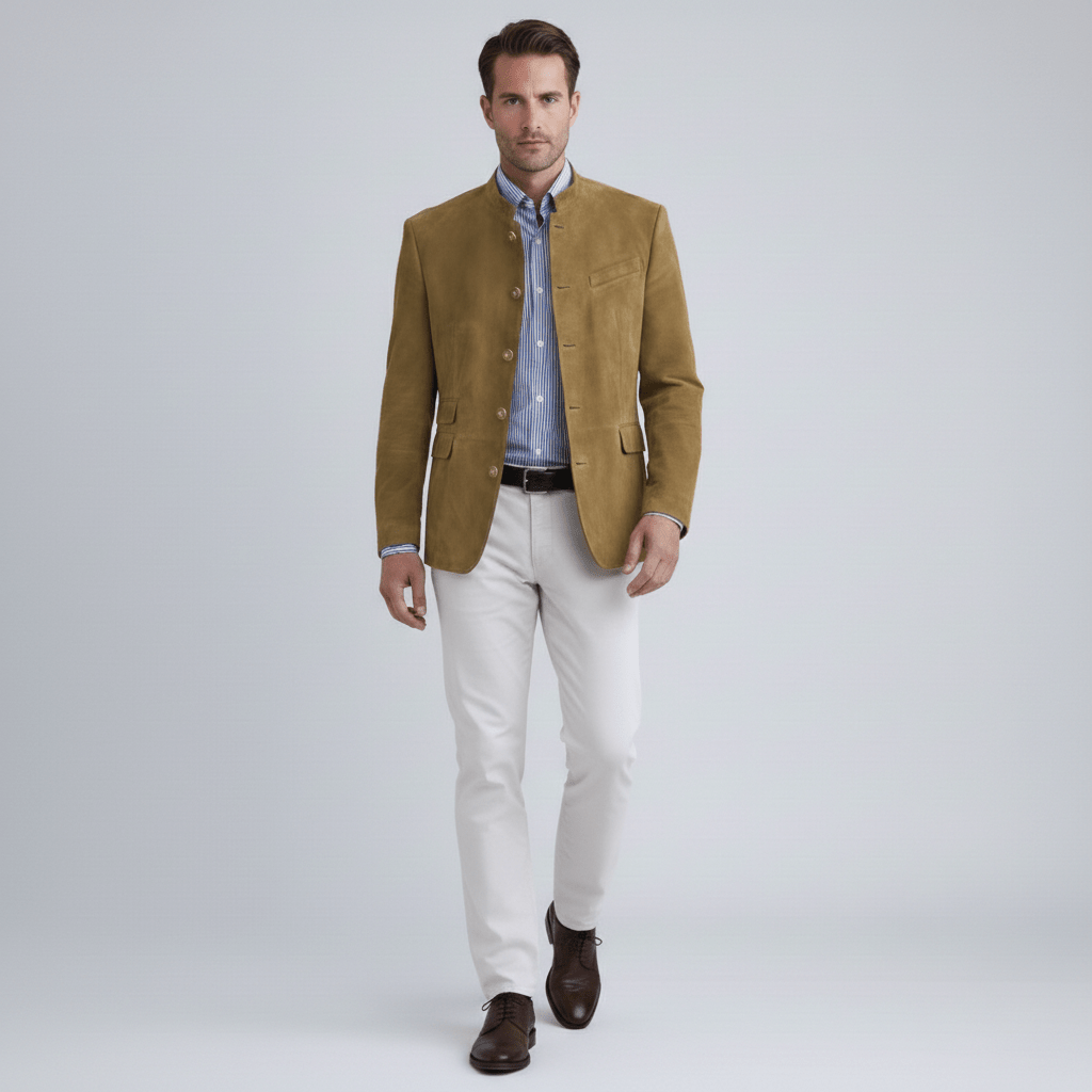 Slim Fit Blazer with Classic Two Button Front
