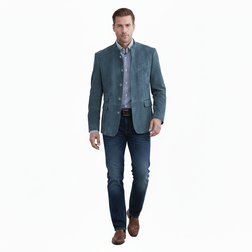Slim Fit Blazer with Classic Two Button Front