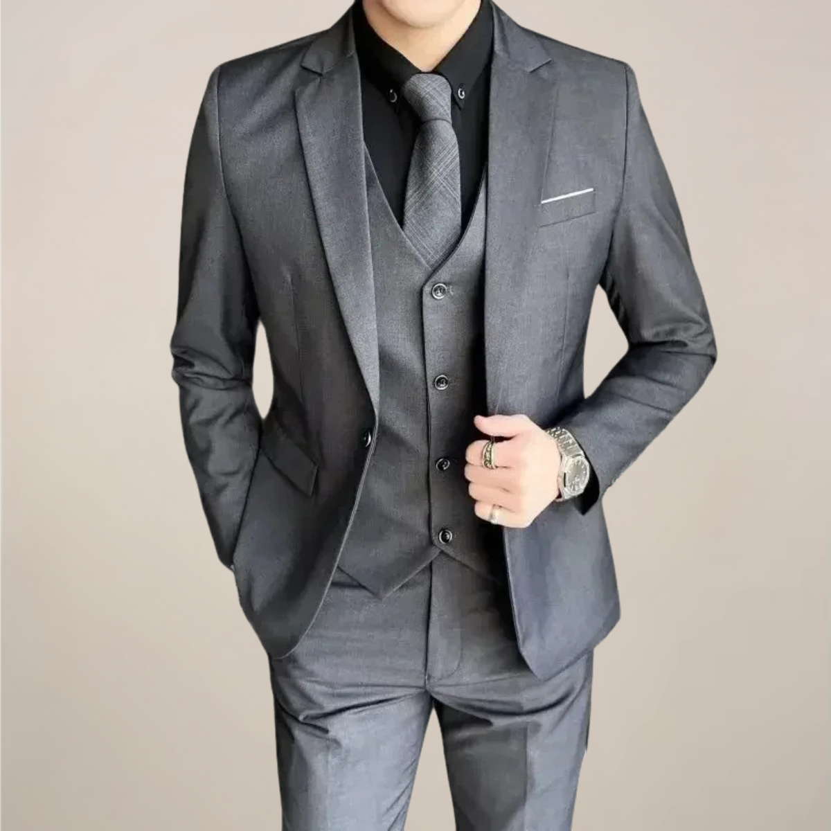 Classic Mens 3 Piece Business Suit - OutfitLondon
