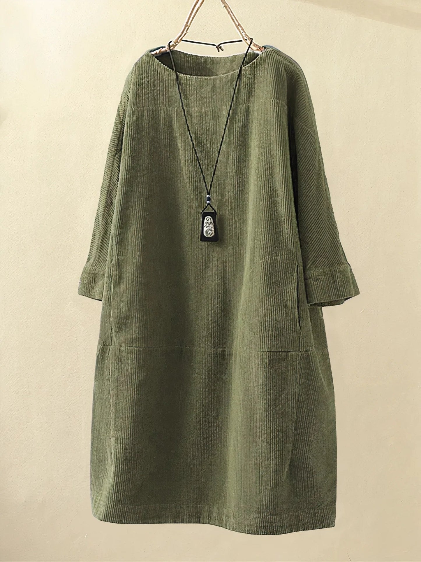 Warm Ladies Knee Length Winter Dress - OutfitLondon