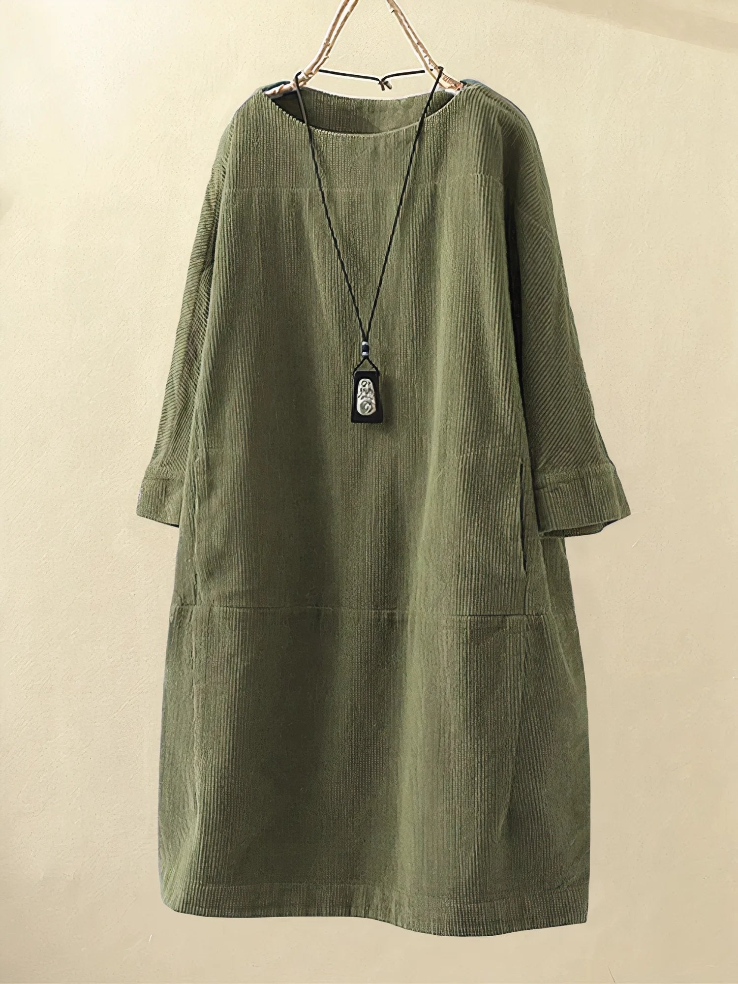Warm Ladies Knee Length Winter Dress - OutfitLondon