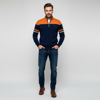 Men's Zip-Up Sweater Modern Design