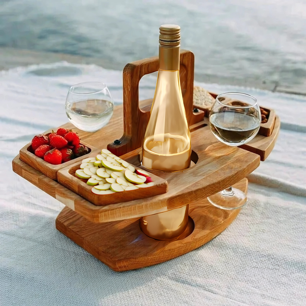 Portable Folding Patio Table With Drink Holders - OutfitLondon