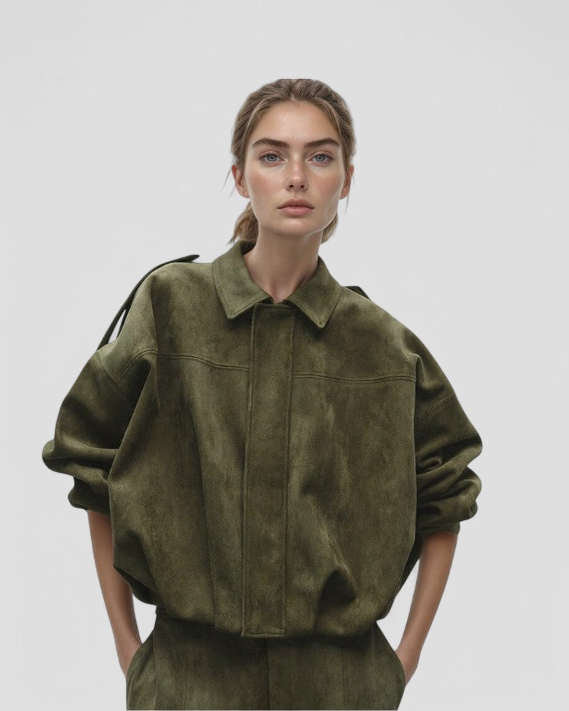 Ladies Velvet Collar Coat - OutfitLondon