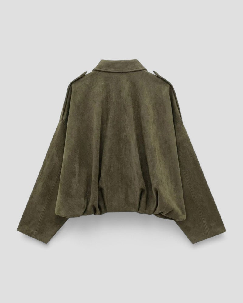Ladies Velvet Collar Coat