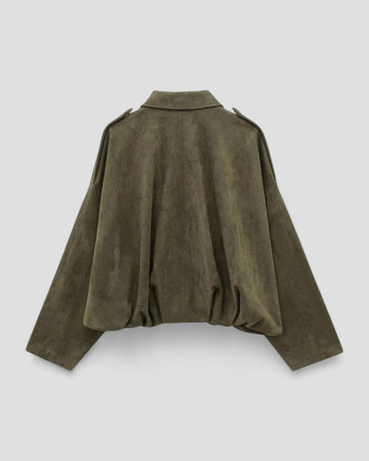 Ladies Velvet Collar Coat