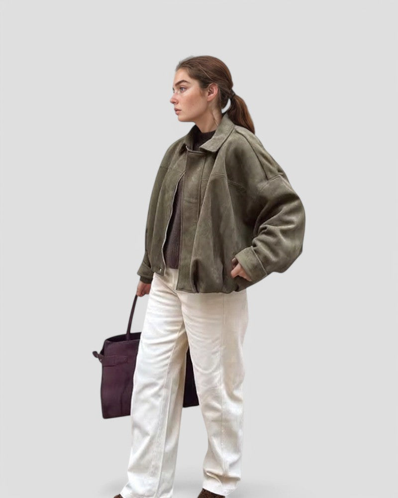 Ladies Velvet Collar Coat