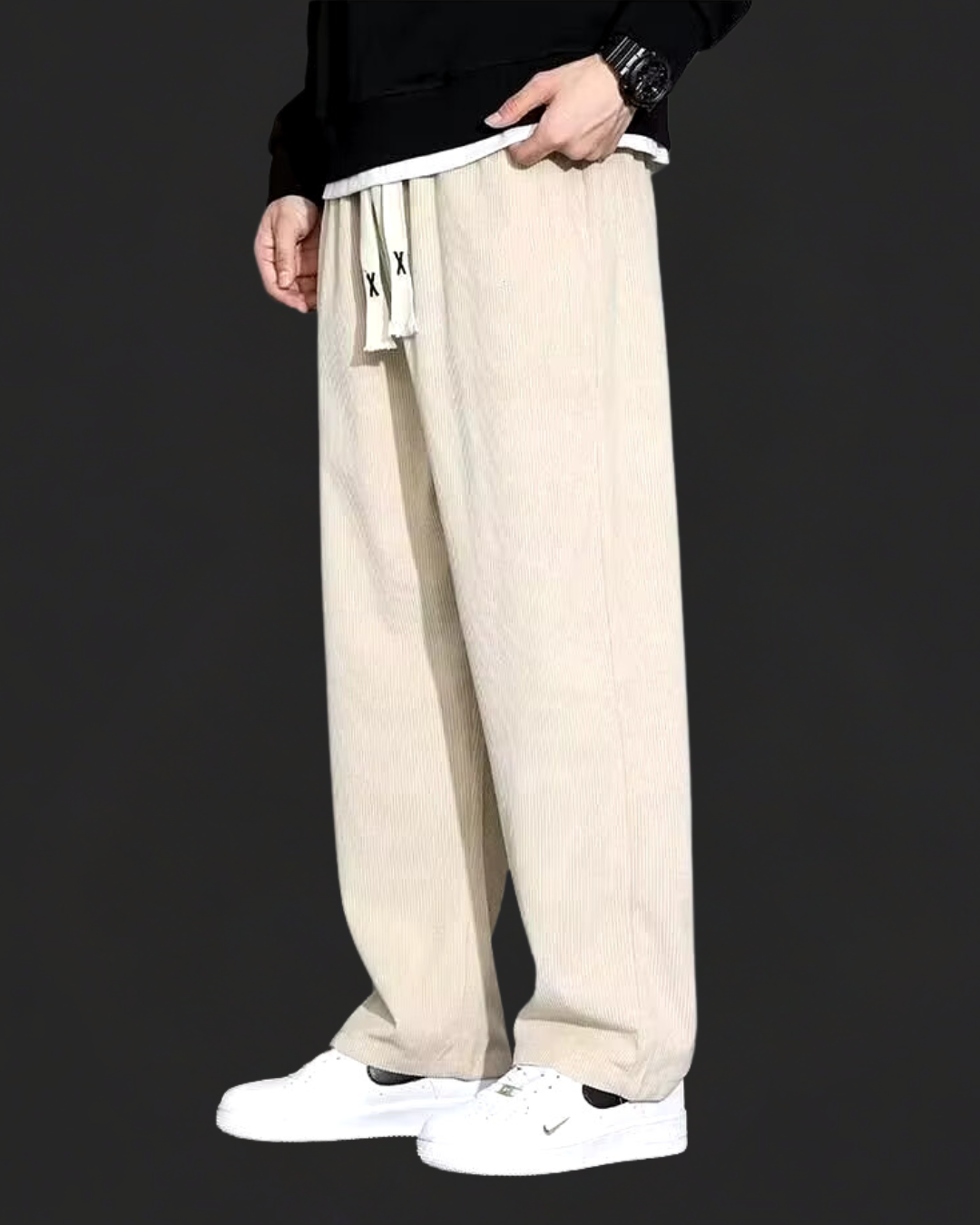 Comfortable Corduroy Straight Fit Casual Pants
