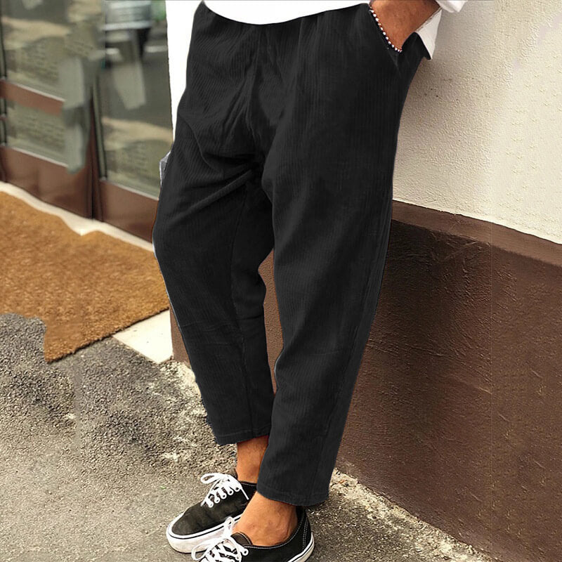 Rugged Corduroy Textured Fit Trousers