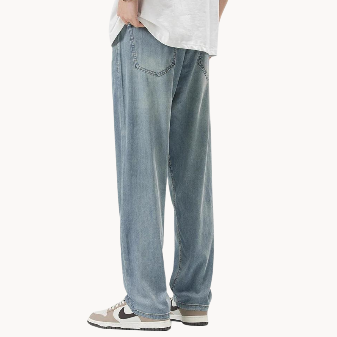 Casual Dark Jeans Comfort Fit Trousers