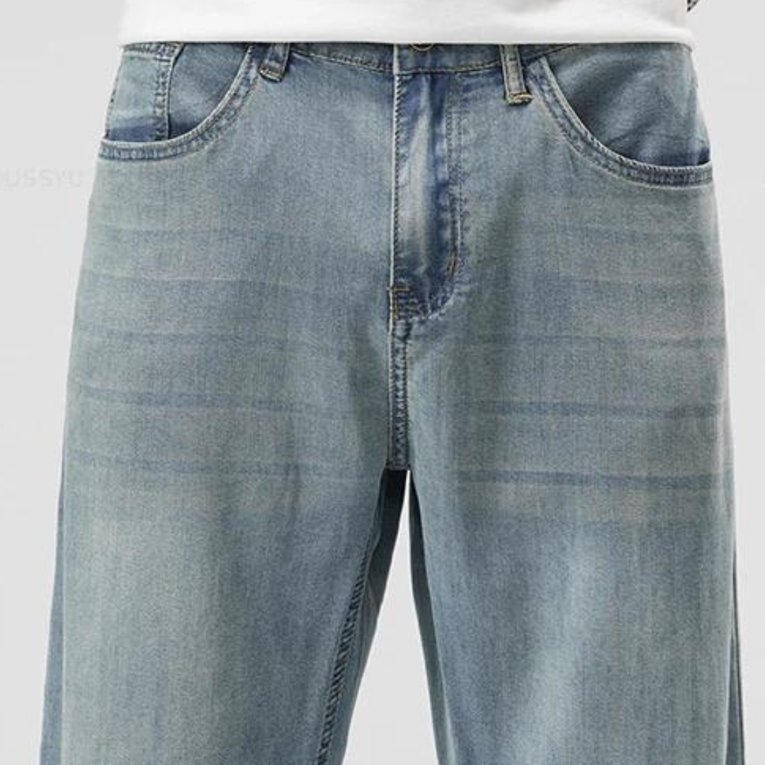 Casual Dark Jeans Comfort Fit Trousers
