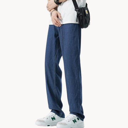Casual Dark Jeans Comfort Fit Trousers