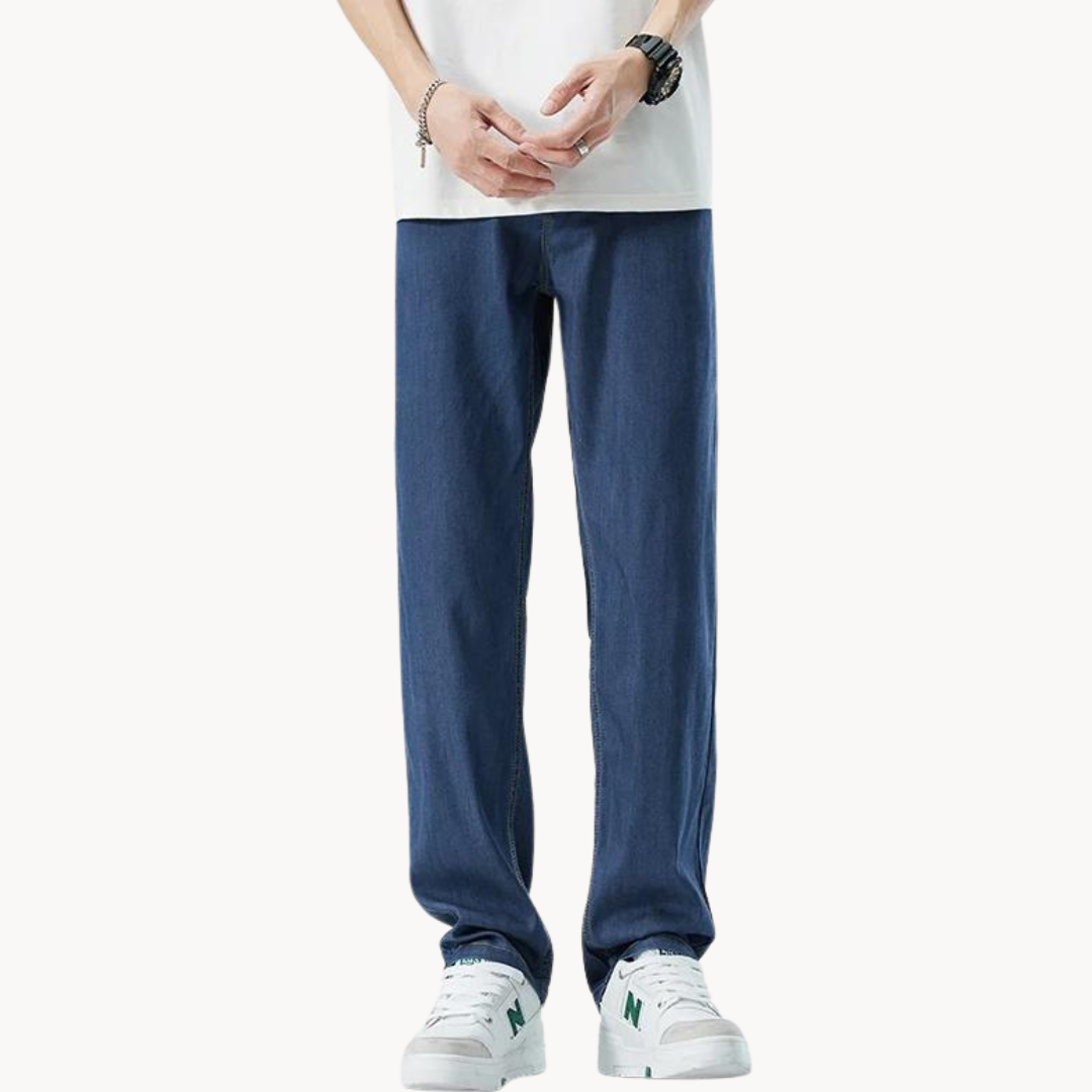 Casual Dark Jeans Comfort Fit Trousers