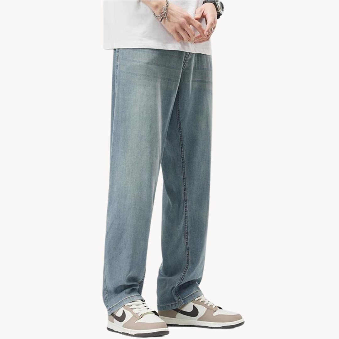 Casual Dark Jeans Comfort Fit Trousers