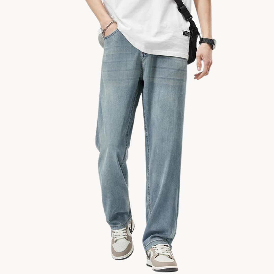 Casual Dark Jeans Comfort Fit Trousers - OutfitLondon