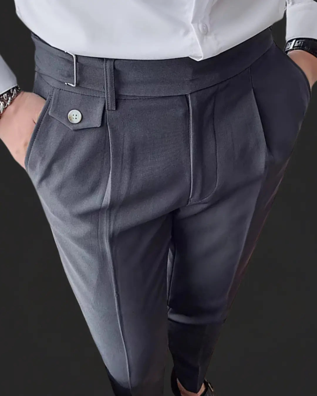 Comfort Fit Pants with Elastic Waistband