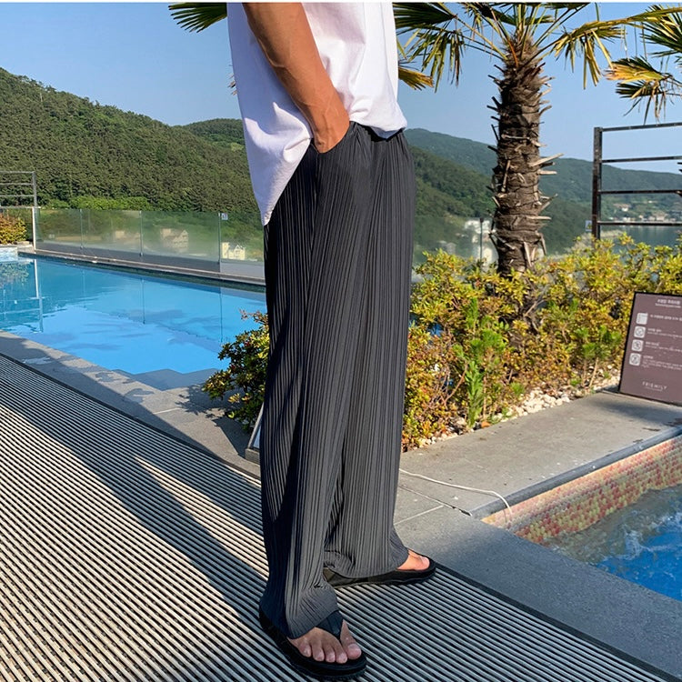 Comfortable Loose Fit Pleated Trousers