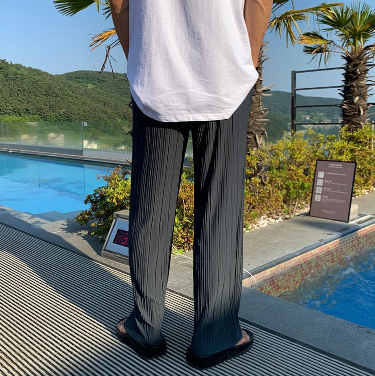 Comfortable Loose Fit Pleated Trousers