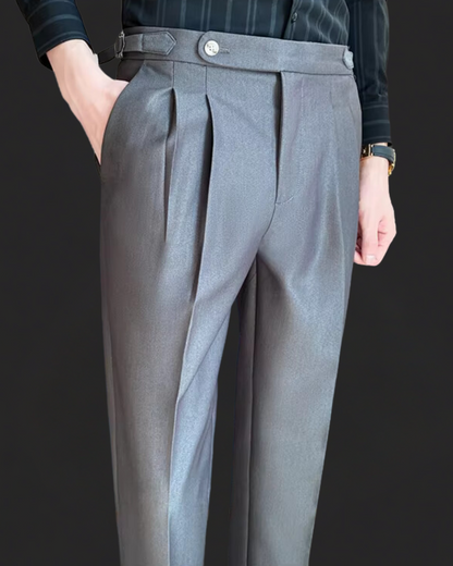 Comfortable Polyester Straight Leg Trousers - OutfitLondon