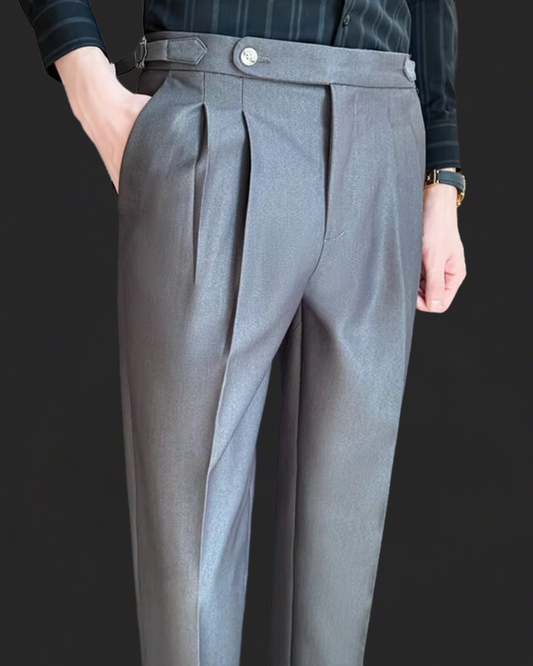 Comfortable Polyester Straight Leg Trousers - OutfitLondon