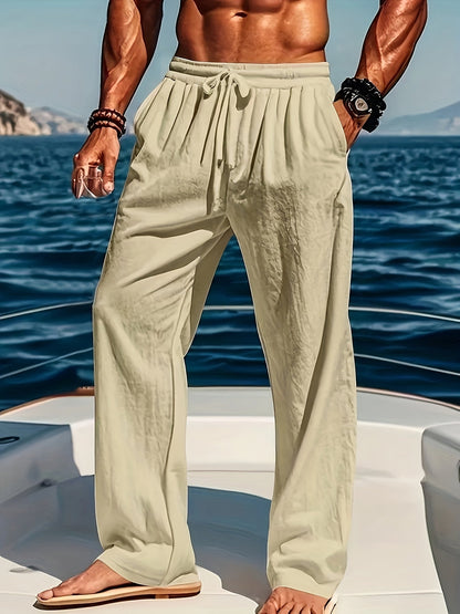 Comfortable Casual Fit Polyester Trousers - OutfitLondon