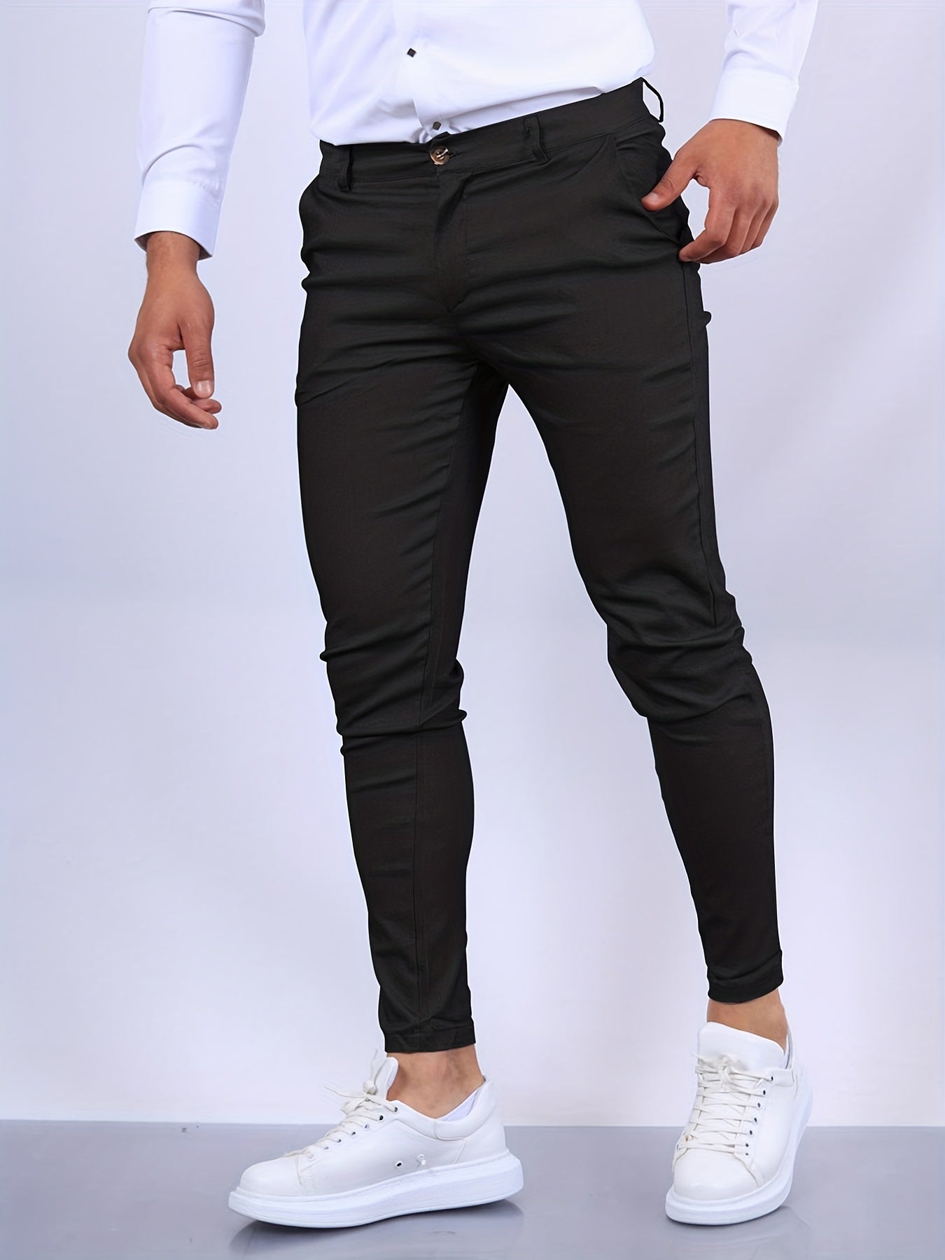 Slim Fit Polyester Dress Trousers