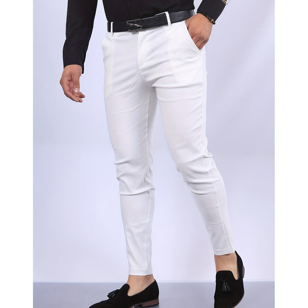 Slim Fit Formal Trousers with Sharp Crease