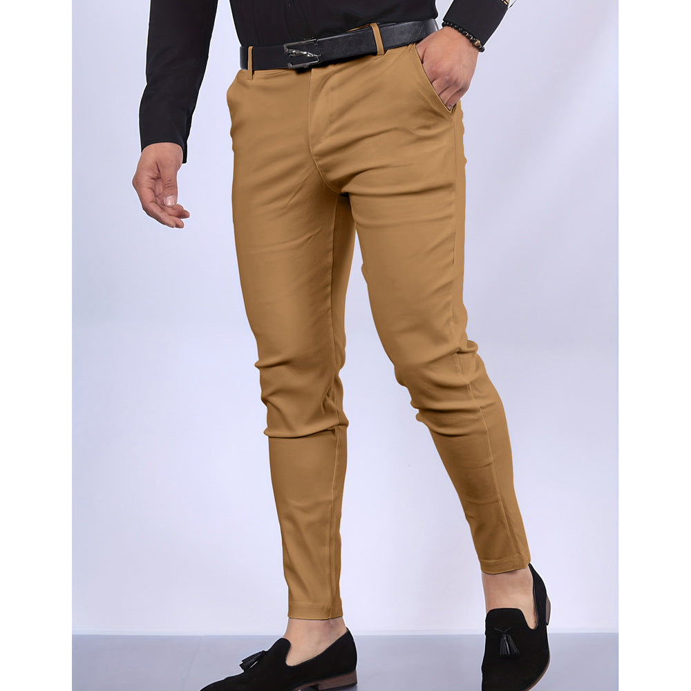 Slim Fit Formal Trousers with Sharp Crease