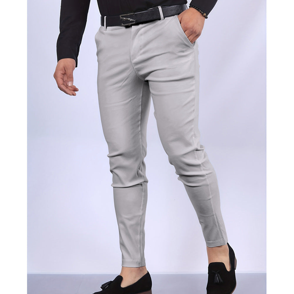 Slim Fit Formal Trousers with Sharp Crease